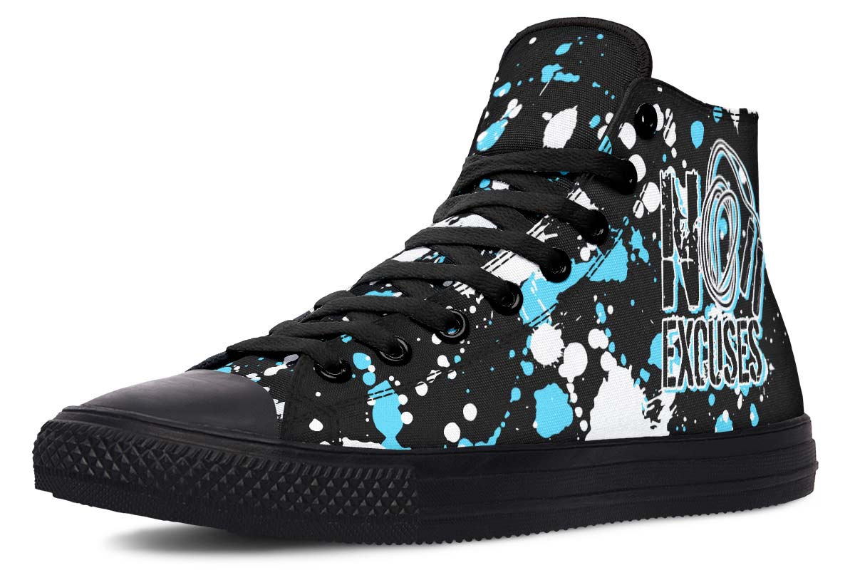 No Excuses Blue And Black Splatter