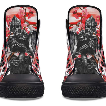 Skull Warrior And Red Flowers