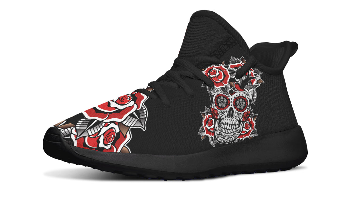 Sugar Skull With Red Roses