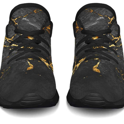 Black Marble Texture And Gold Splash