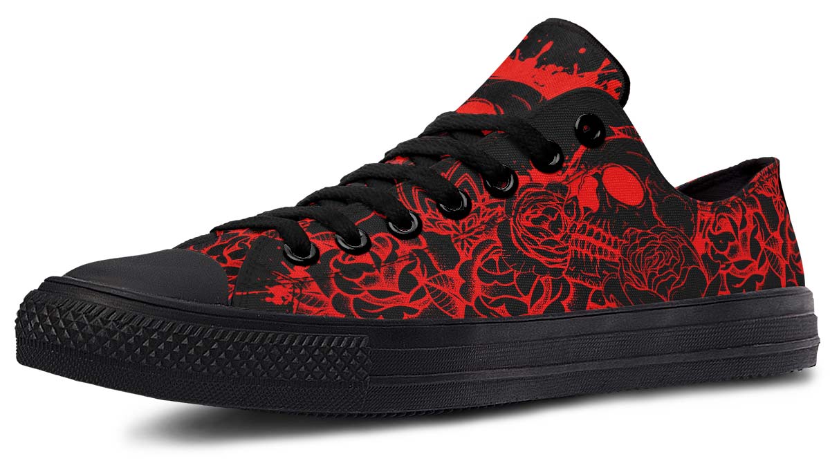 Skull And Roses Red