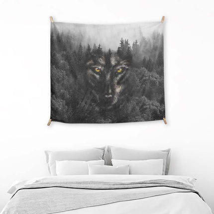 Yellow Eyes Wolf And Fir