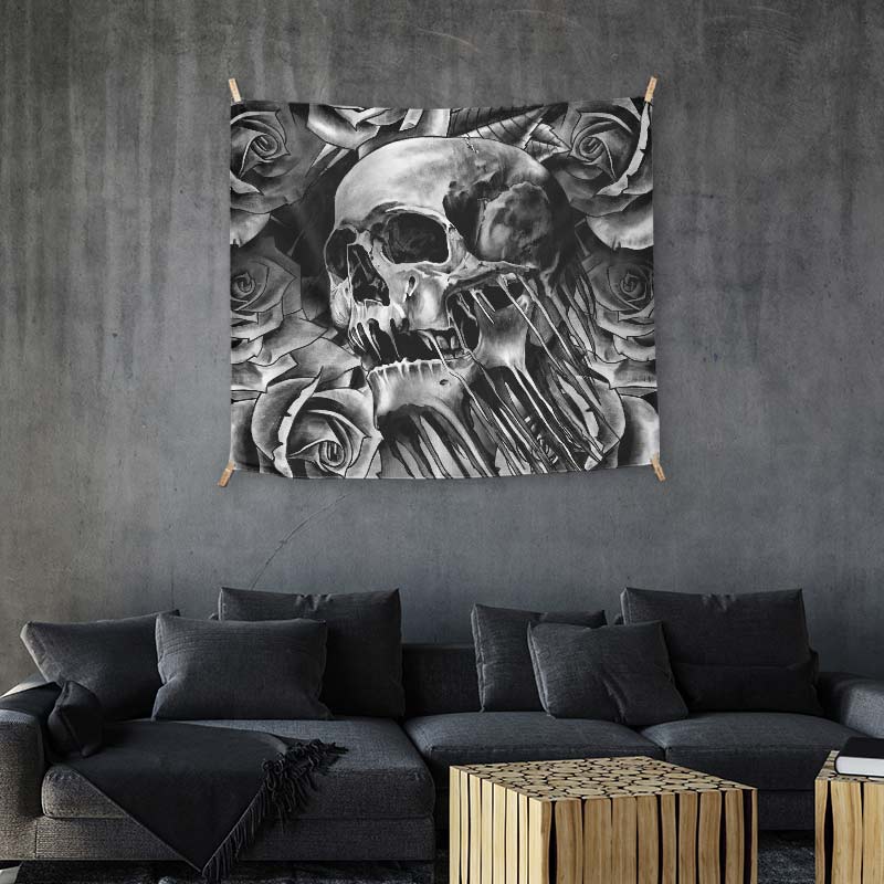 Grey Scary Skull