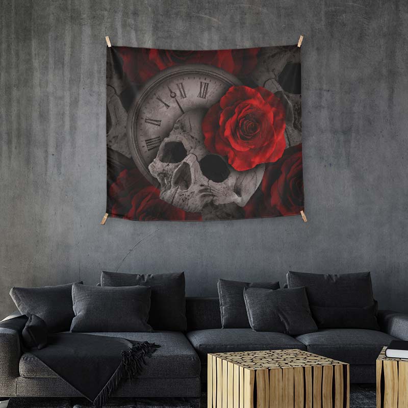 Rose Skull Clock
