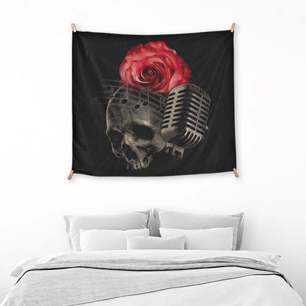 Skull Microphone And Rose