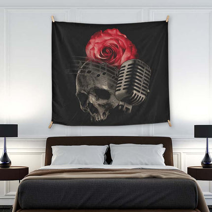Skull Microphone And Rose