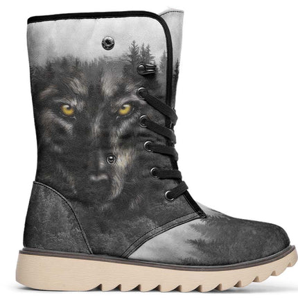 Yellow Eyes Wolf And Fir