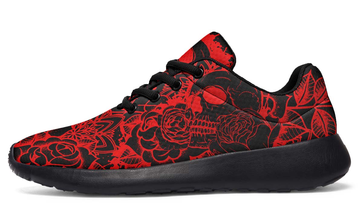 Skull And Roses Red