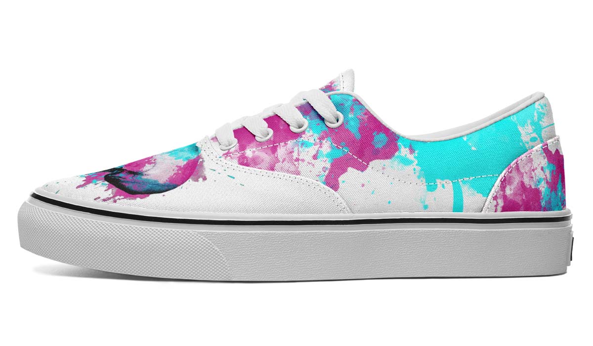 Pink And Blue Splash Skull