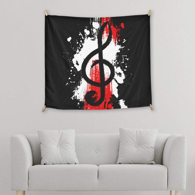 Treble Clef Abstract Black