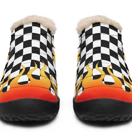 Black And White Checker With Flames
